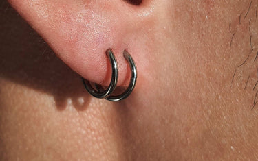 Close up of a pierced ear