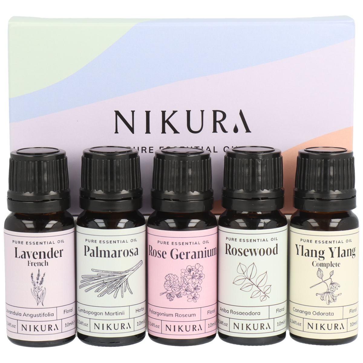 Floral Essential Oil Gift Set 5 x 10ml Nikura