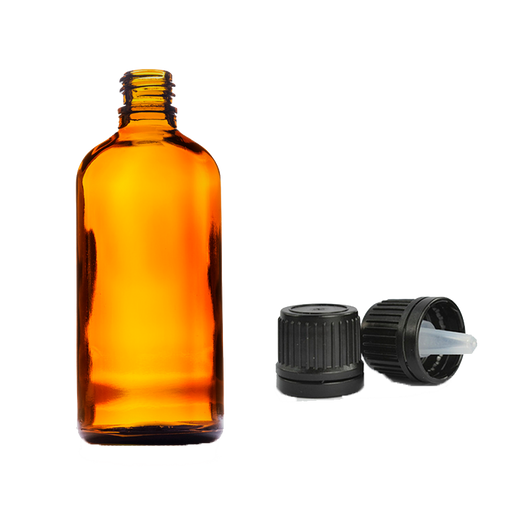 Amber Glass Dropper Bottle With Cap 100ml (Empty) for Aromatherapy