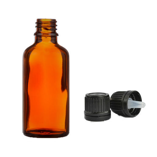 Amber Glass Dropper Bottle With Cap 50ml (Empty) for Aromatherapy