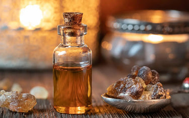 Frankincense; hardened gum-like material (resin) that comes from the trunk of the Boswellia tree