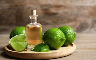 Sliced lime with lime juice dripping. 