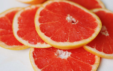 Sliced up picture of grapefruit.