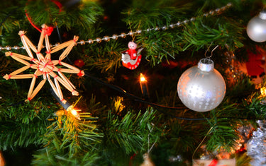 Decorations on a Christmas tree