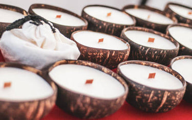 Rows of coconut candles.