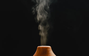 Top of a diffuser letting out steam
