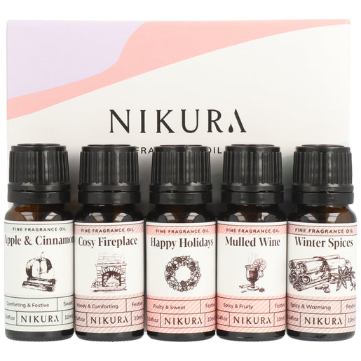 5 x 10ml | Christmas Cosy Night In Fine Fragrance Oil Gift Set