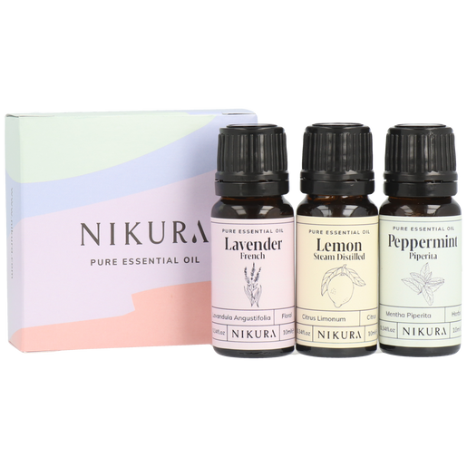 3 x 10ml | Beginner | Lavender (French), Lemon & Peppermint (Piperita) Essential Oil Starter Kit