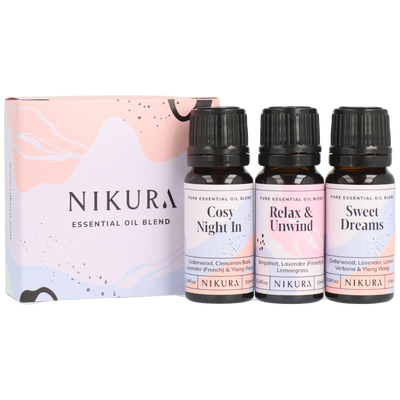 3 x 10ml | Sleep | Cosy Night In, Relax & Unwind & Sweet Dreams Essential Oil Blends Set