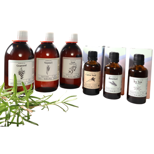 Ultimate Benefit Bundle | 3 x 50ml Pure Essential Oils & 3 x 250ml Carrier Oils