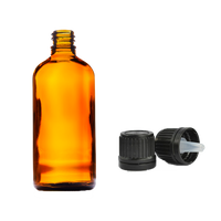 Amber Glass Dropper Bottle With Cap 100ml (Empty) for Aromatherapy