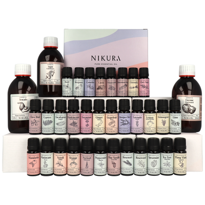 Mega Bundle | Collection of 32 x 10ml Essential Oils & 3 x 250ml Carrier Oils